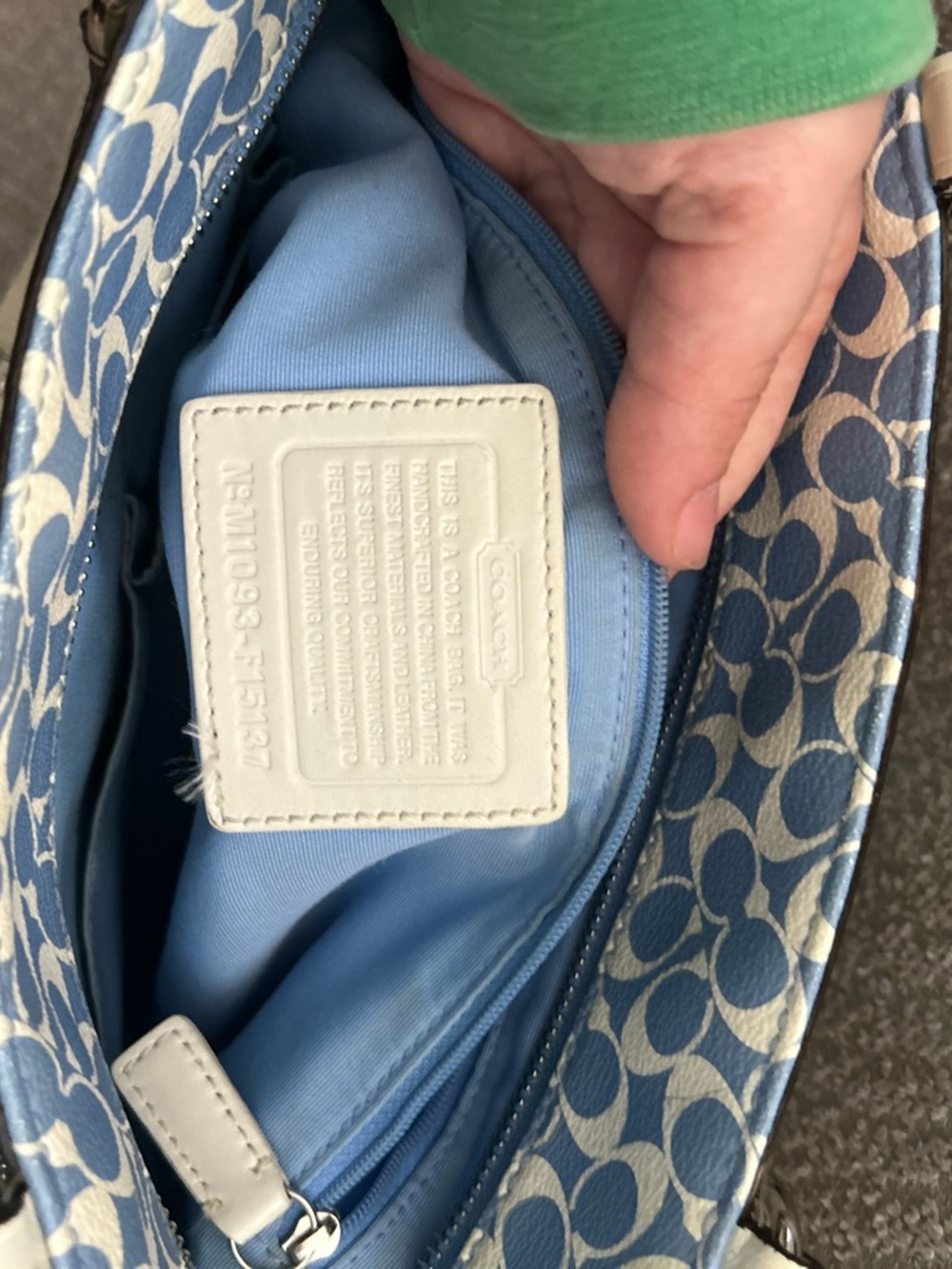 Coach Blue Chelsea Heritage Signature Tote with Cosmetic Pouch Set - Picture 6 of 11
